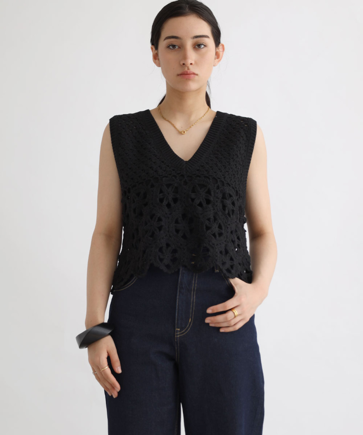 クロシェ編みニットベスト - Aga - Aga｜YAMADAYA STORE