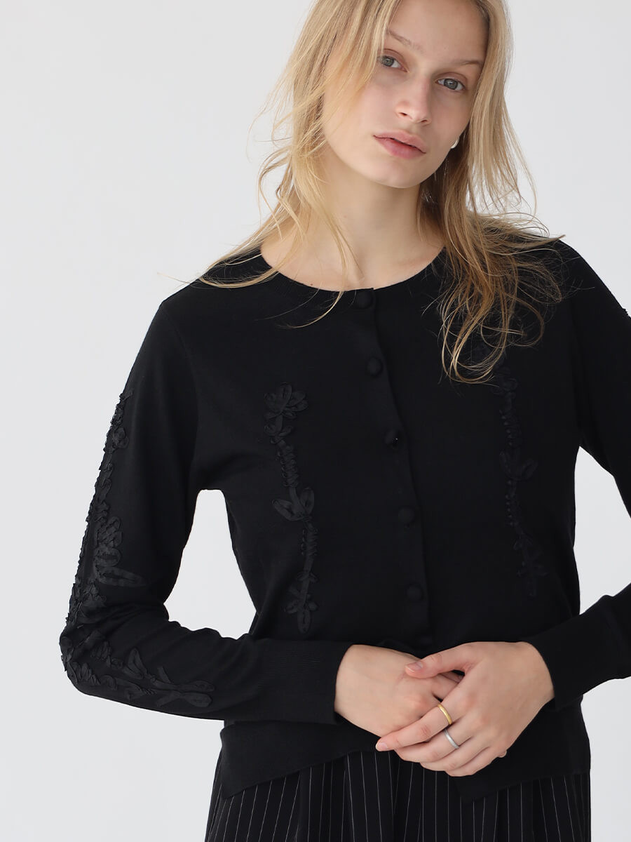 コード刺繍ニットカーディガン YAMADAYA STORE