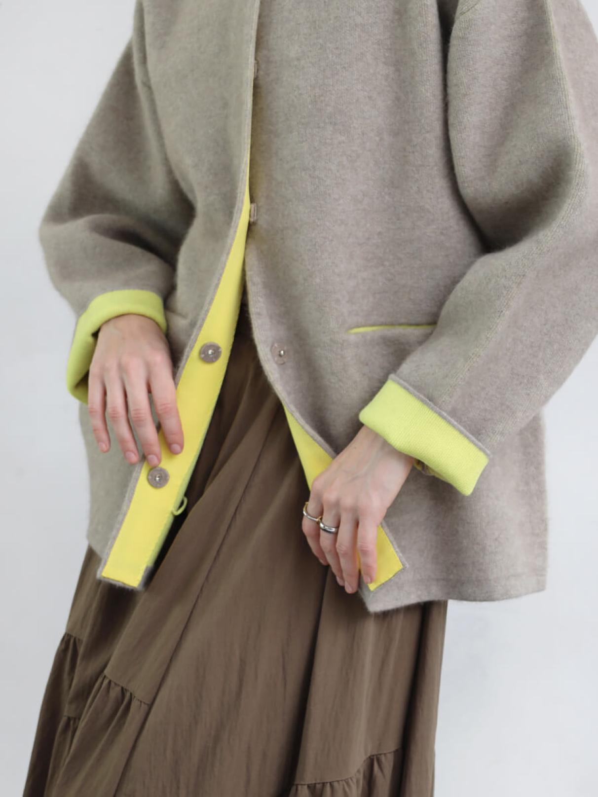 大人気！　ヤマダヤ　Aga+ ラクーン配色カーディガンコート　未使用タグ付 バイカラーラクーンニットカーディガン - Aga - Aga｜YAMADAYA STORE