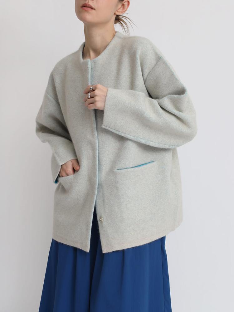 バイカラーラクーンニットカーディガン - Aga - Aga｜YAMADAYA STORE