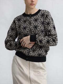 ブラック(リーフ柄) 170cm