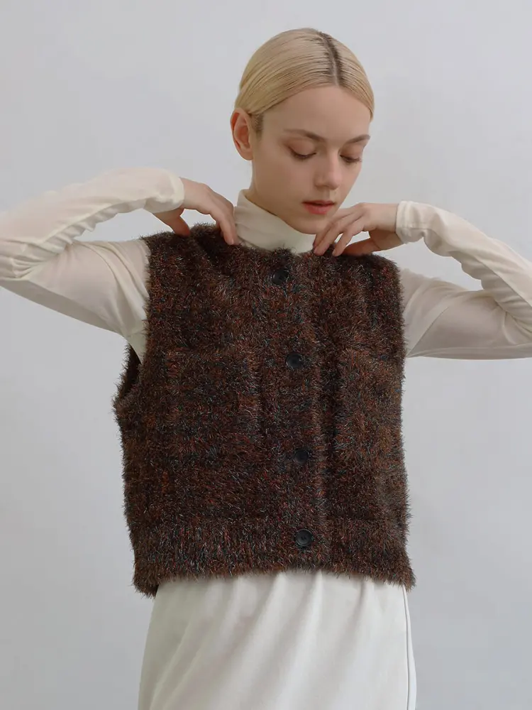 ラメニットショートベスト - Aga - Aga｜YAMADAYA STORE