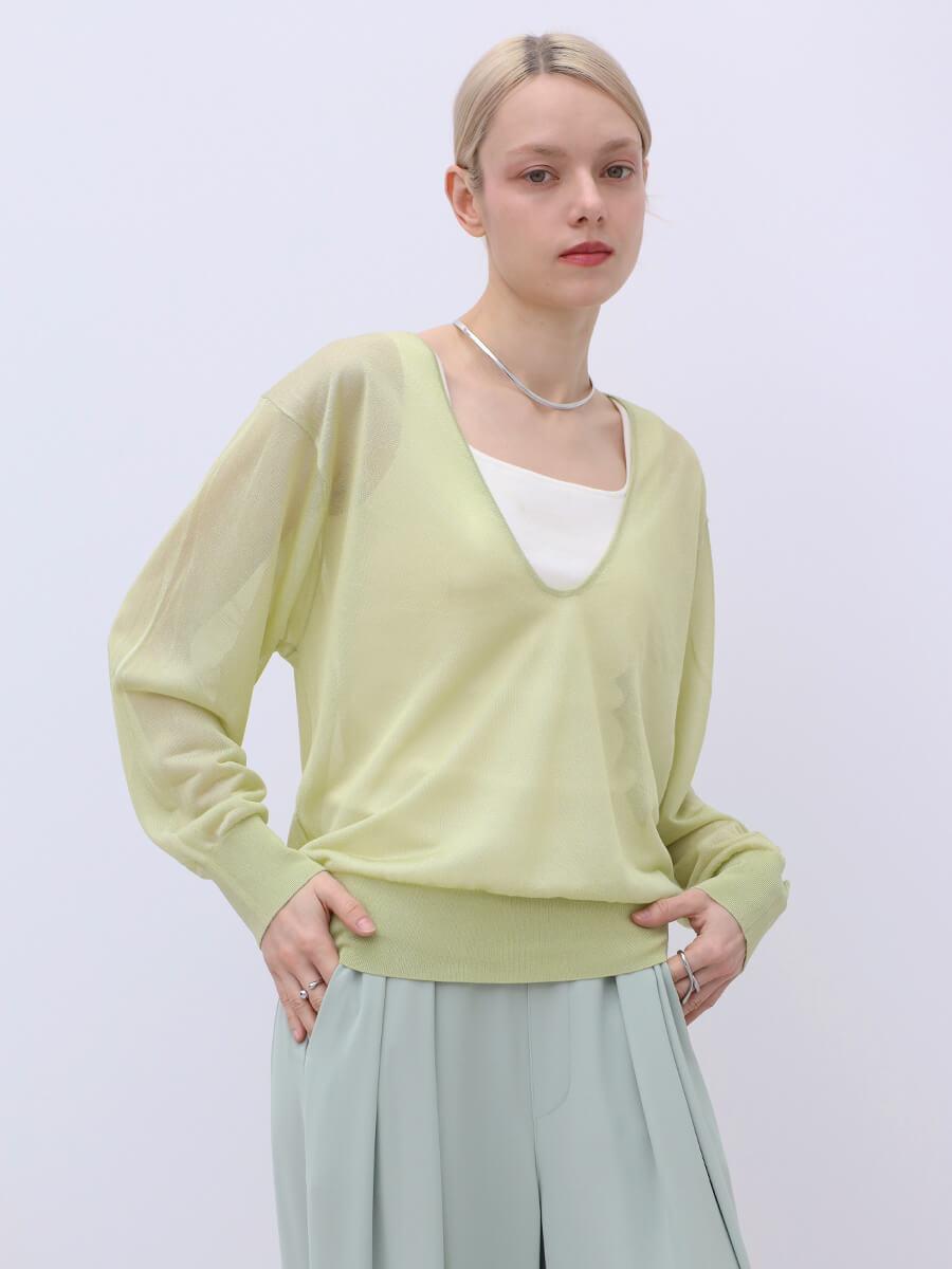 スキッパーシアーニットPO（Light green）