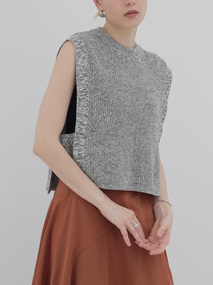 リネンブレンドニットショートベスト - Aga - Aga｜YAMADAYA STORE