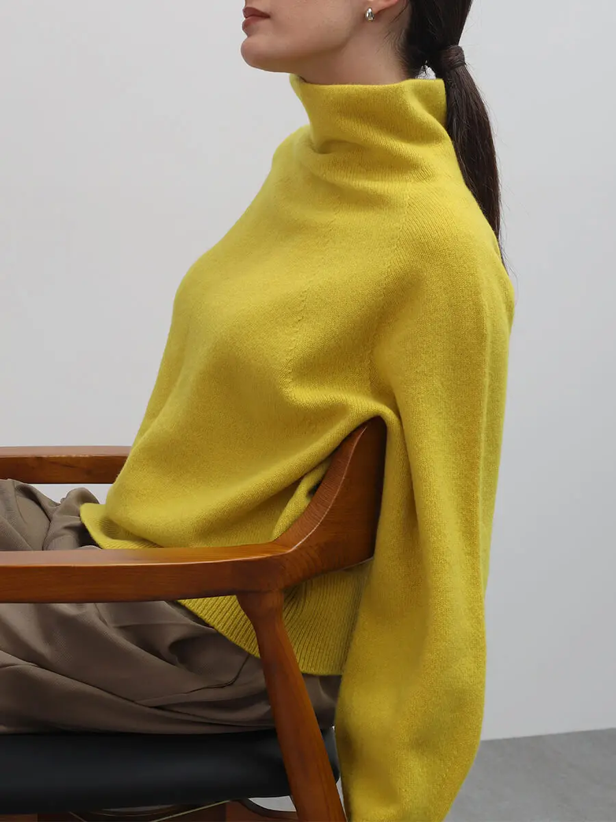 【美品】カルナムール　オーガンコサージュＶネックニット　イエロー 諏訪】ファインラムカシミヤボトルネックニット - Aga - Aga｜YAMADAYA