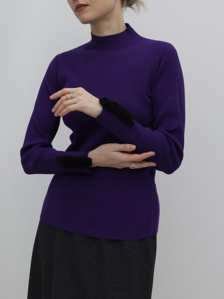 カフデザインボトルネックリブニット - Aga - Aga｜YAMADAYA STORE