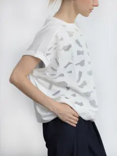 新品スコットクラブ　Agaアーガ　ボリューム袖ゆったり厚手Tシャツ ヤマダヤ SCOT CLUB - Aga アーガ ハイゲージクルーネックニット M