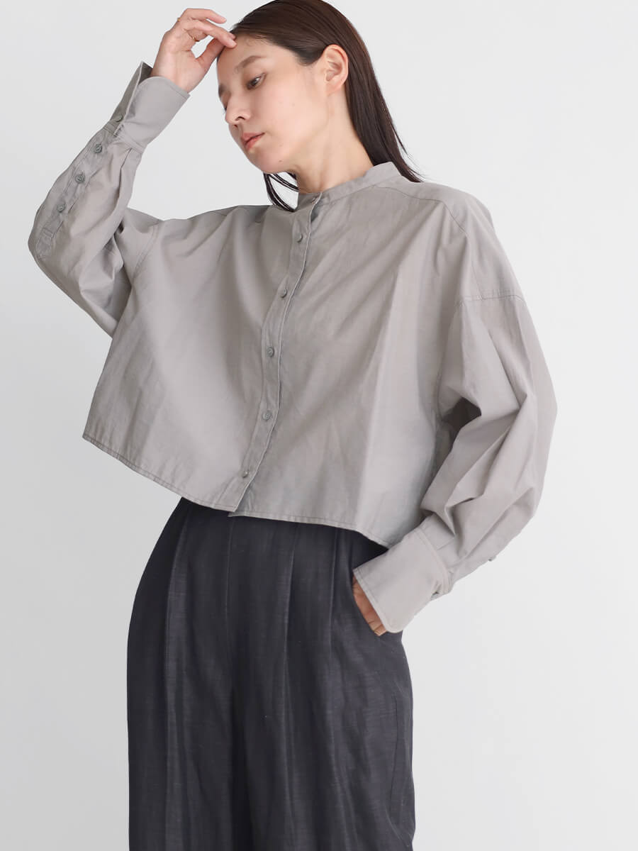 バンドカラータックショートシャツ YAMADAYA STORE バンドカラータックショートシャツ YAMADAYA STORE