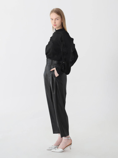 ロングスリーブプリーツフリルブラウス - Aga - Aga｜YAMADAYA STORE