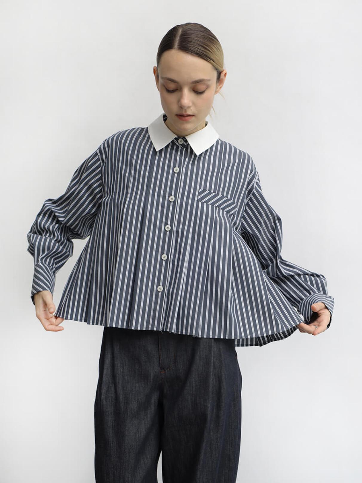 ストライプタックショートシャツ - Aga - Aga｜YAMADAYA STORE