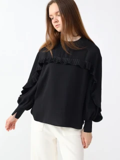 プリーツフロントフリルブラウス - Aga - Aga｜YAMADAYA STORE