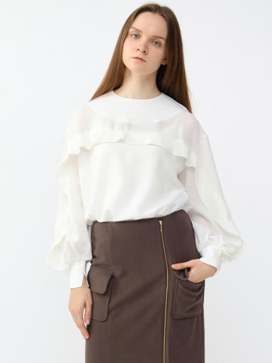 プリーツフロントフリルブラウス - Aga - Aga｜YAMADAYA STORE