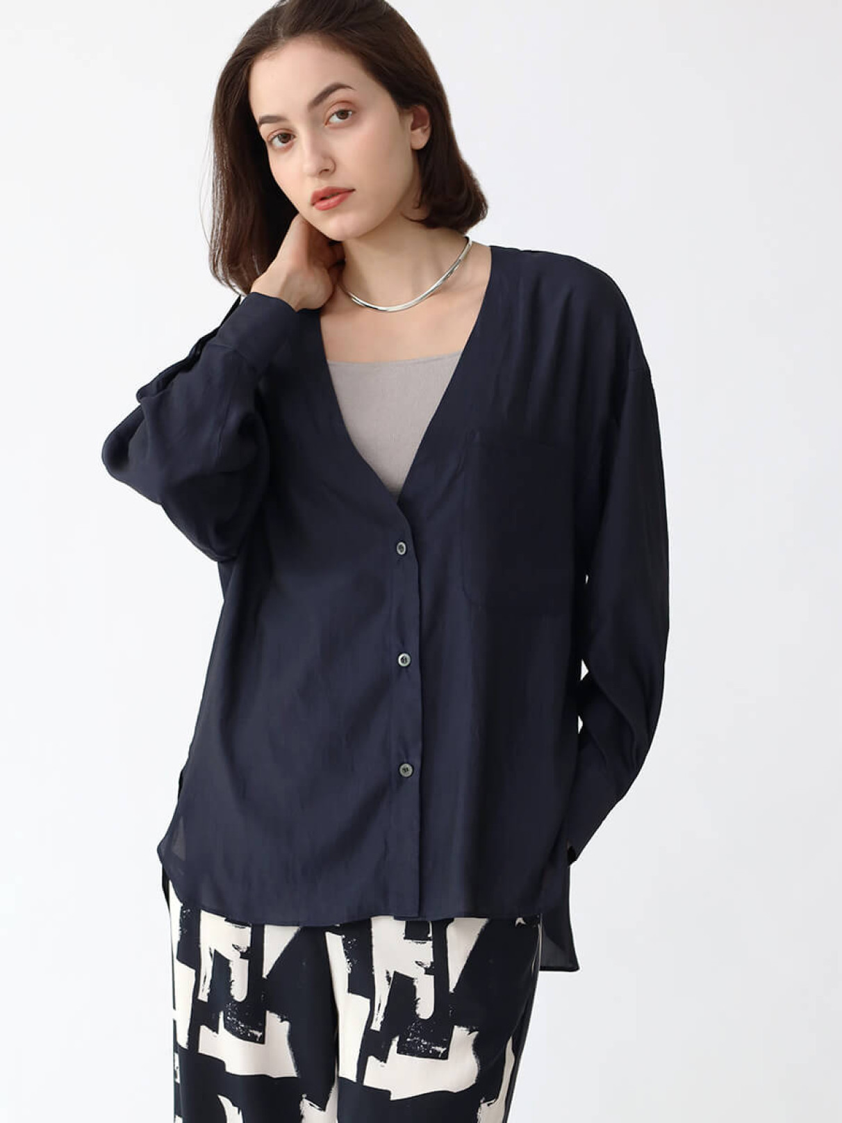 Vネックワッシャーシャツ Vネックワッシャーシャツ - Aga - Aga｜YAMADAYA STORE