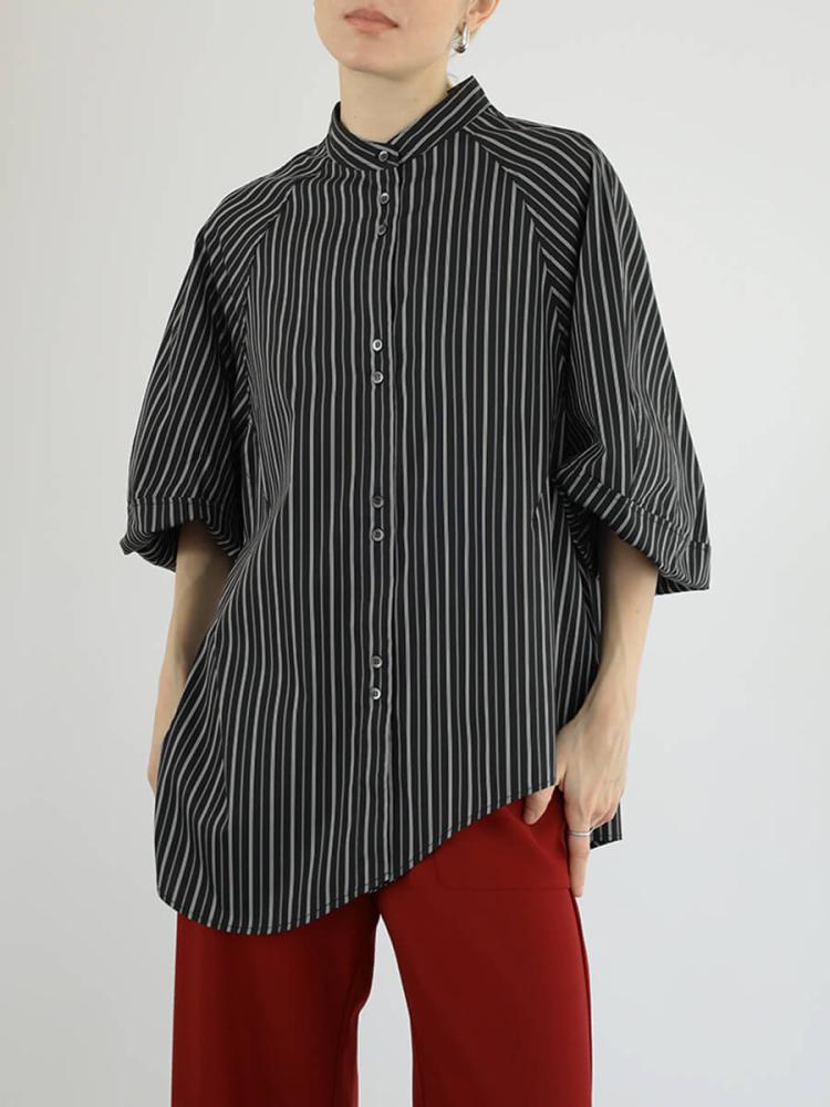 バルーンスリーブストライプシャツ - Aga - Aga｜YAMADAYA STORE