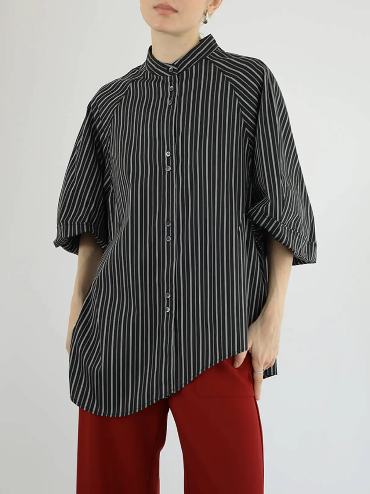 スタイリング styling/ keishirahata ストライプトップス バルーンスリーブストライプシャツ - Aga - Aga｜YAMADAYA STORE