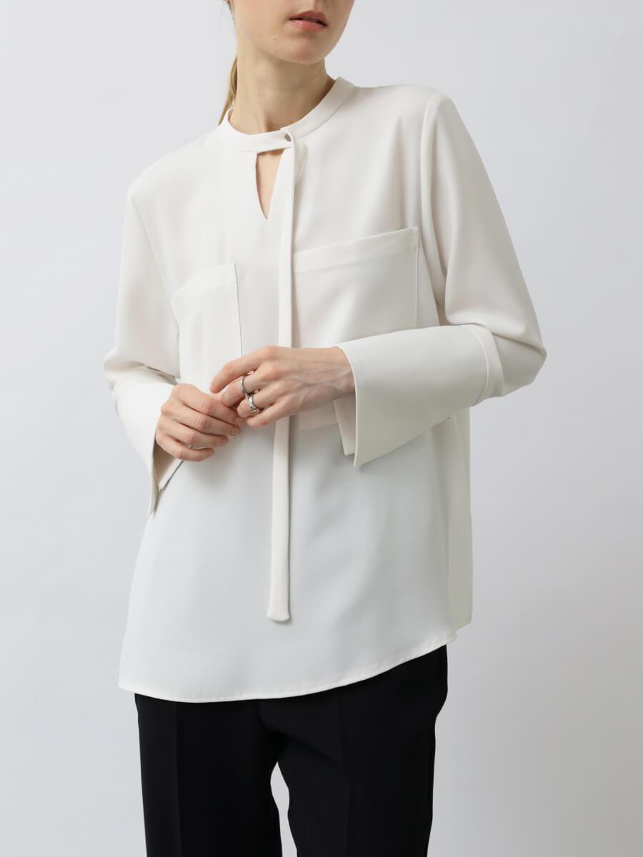 ベーシックバックサテンボウタイブラウス YAMADAYA STORE ベーシックバックサテンボウタイブラウス YAMADAYA STORE