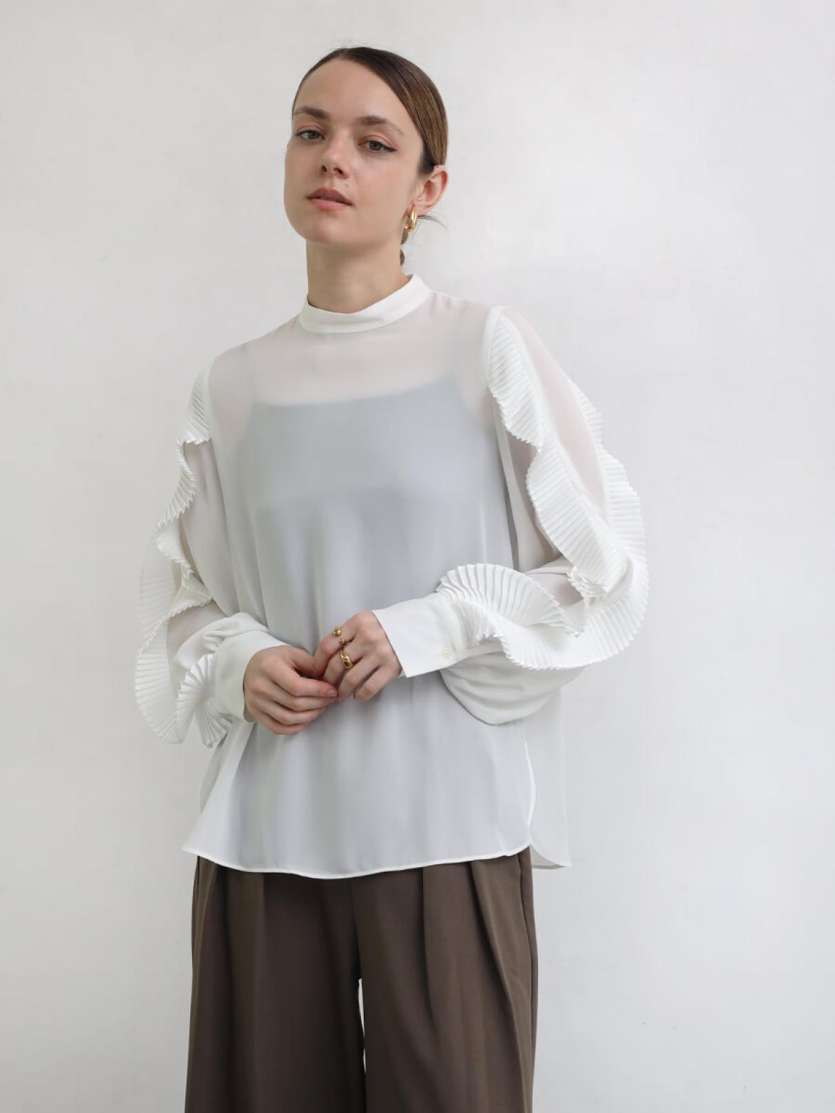 フリルプリーツブラウス - Aga - Aga｜YAMADAYA STORE