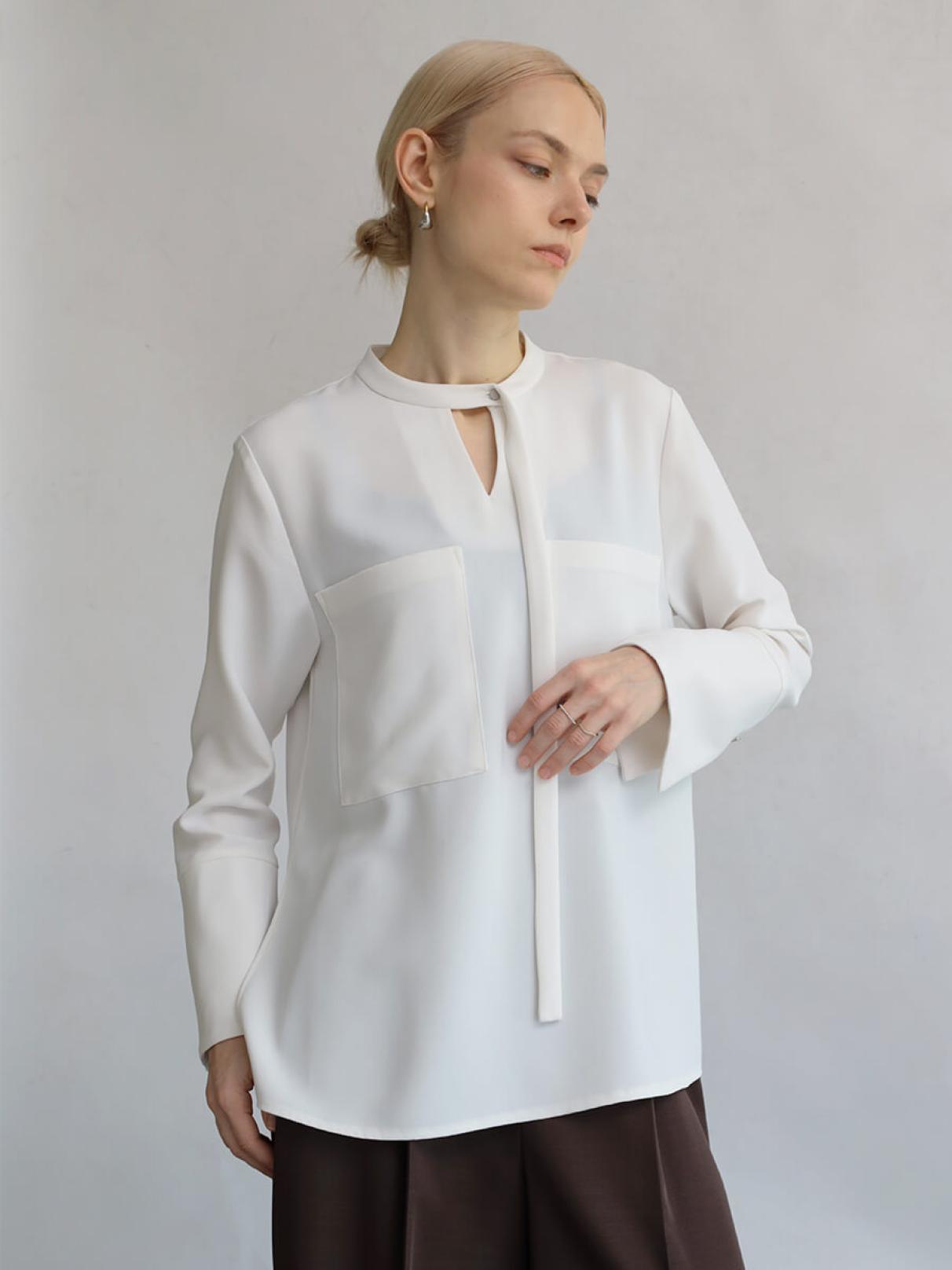 ベーシックバックサテンボウタイブラウス - Aga - Aga｜YAMADAYA STORE