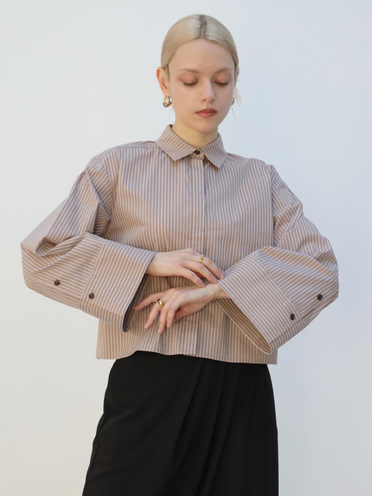 ワイドスリーブクロップドシャツ - Aga - Aga｜YAMADAYA STORE