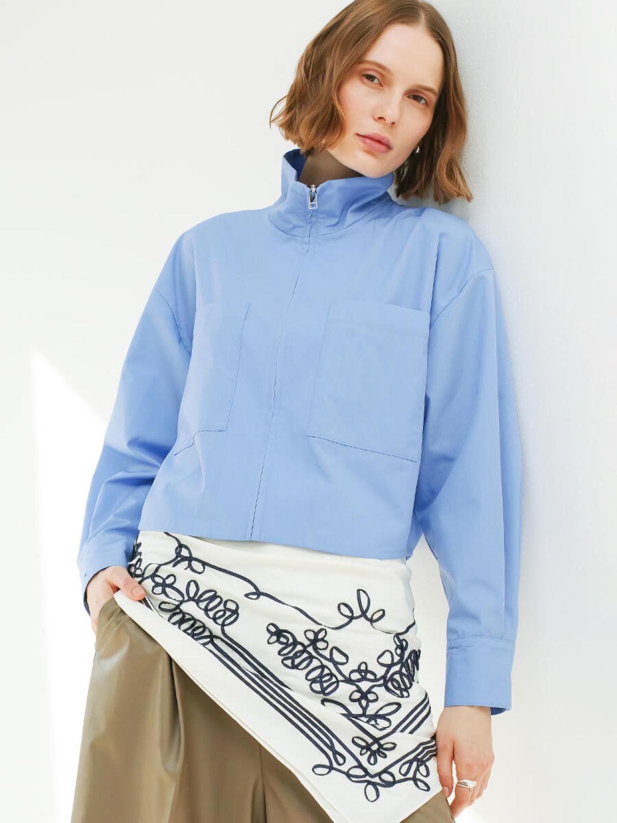 スタンドネックジップアップシャツ - Aga - Aga｜YAMADAYA STORE