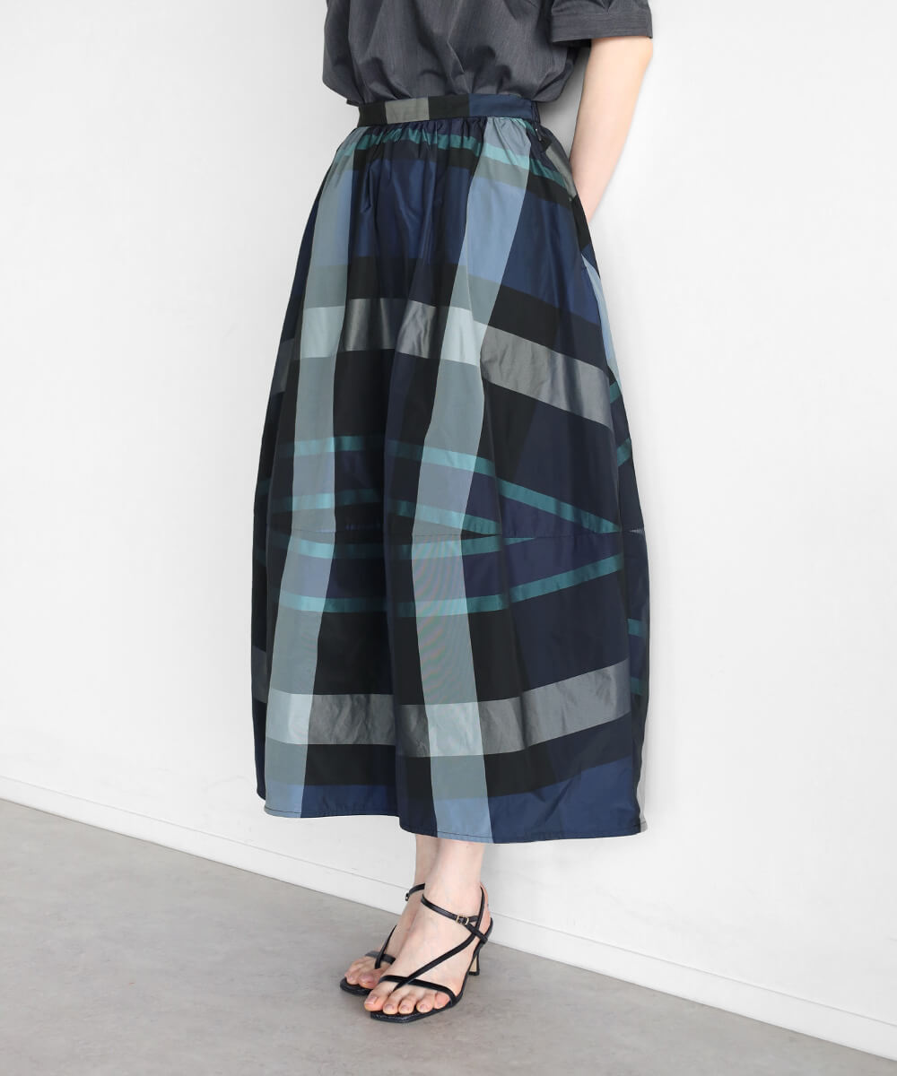 ブルーメモリーチェックスカート YAMADAYA STORE ブルーメモリーチェックスカート YAMADAYA STORE