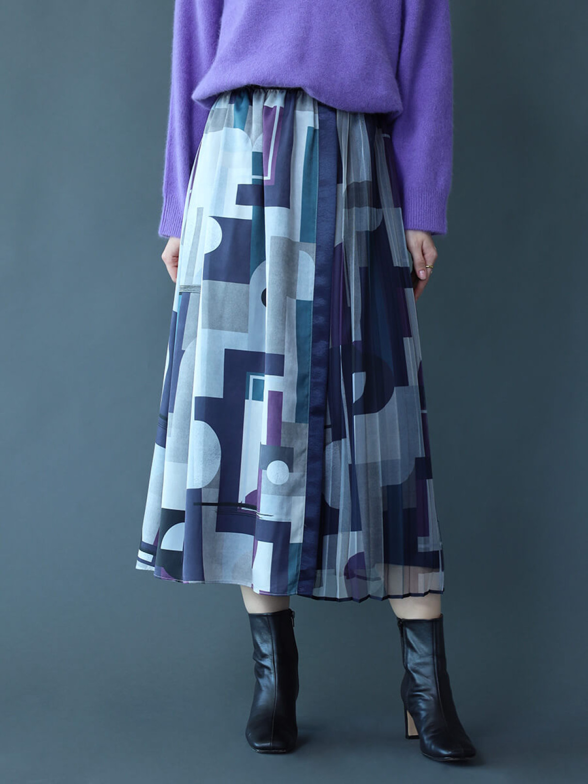 J.W.ANDERSON】squiggle 幾何学 総柄プリーツ スカート｜ファッション 