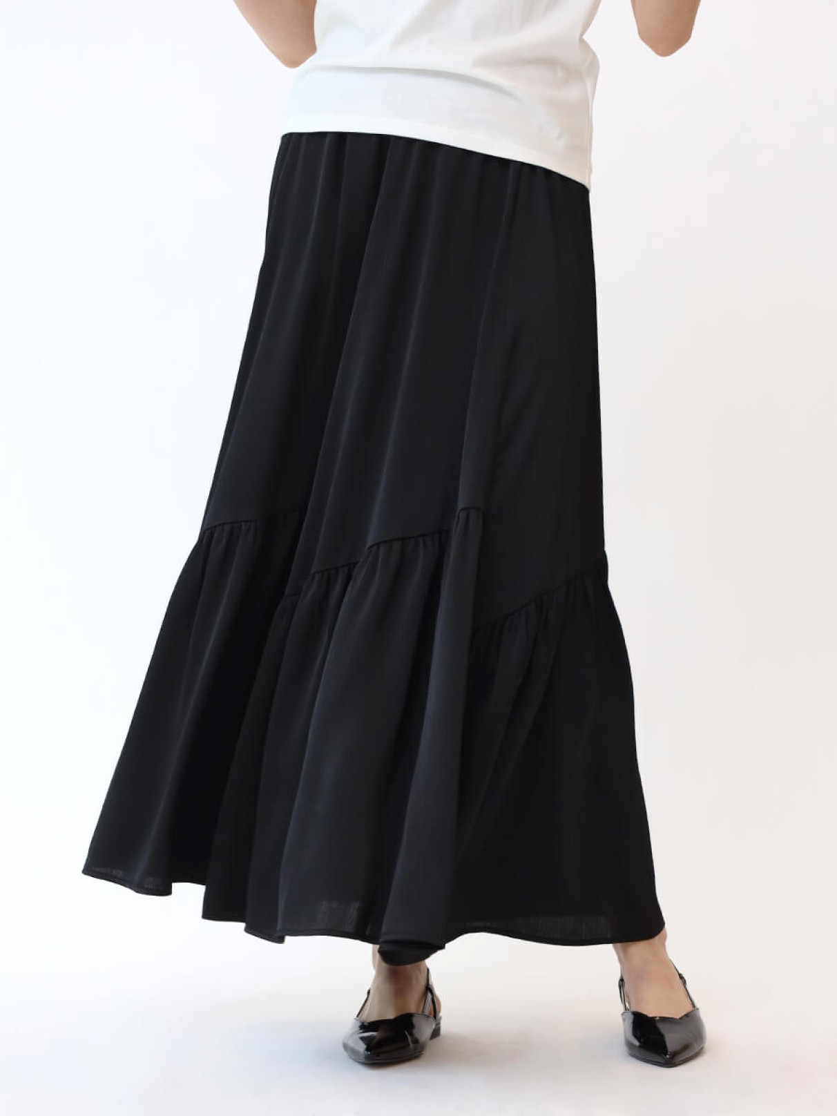 WEB限定カラー ティアードロングスカート - Aga - Aga｜YAMADAYA STORE スカート