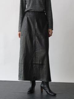 【新品】Aga 定価17000円　ロングスカート　白黒 レザーライクAラインスカート - Aga - Aga｜YAMADAYA STORE