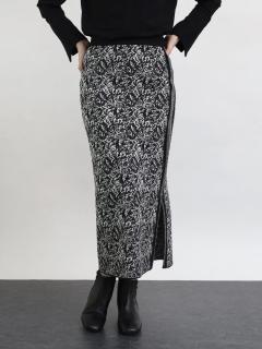 サイドスリットニットジャガードスカート - Aga - Aga｜YAMADAYA