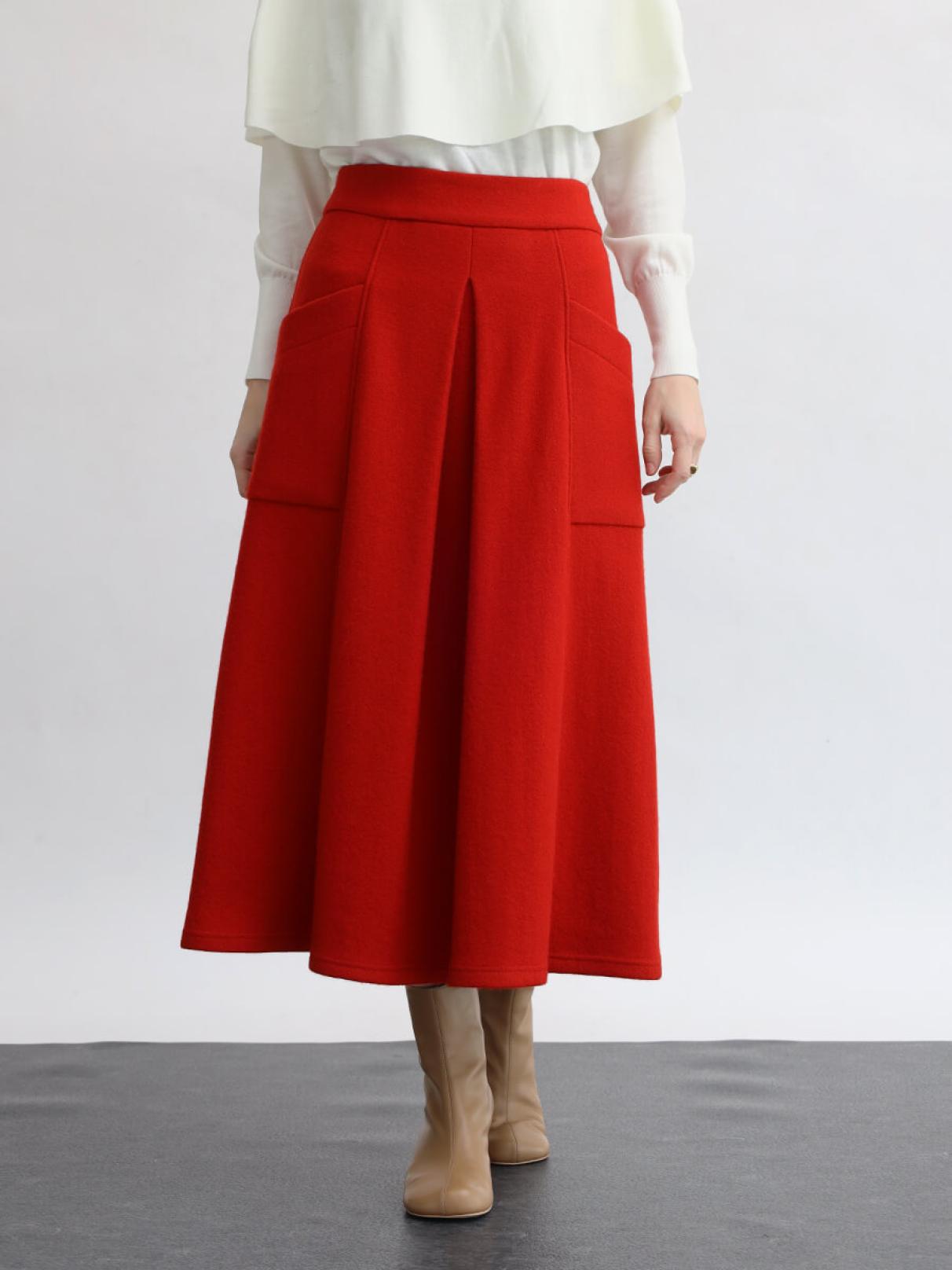 圧縮ウールタックデザインスカート - Aga×NORITAKE - Aga｜YAMADAYA STORE