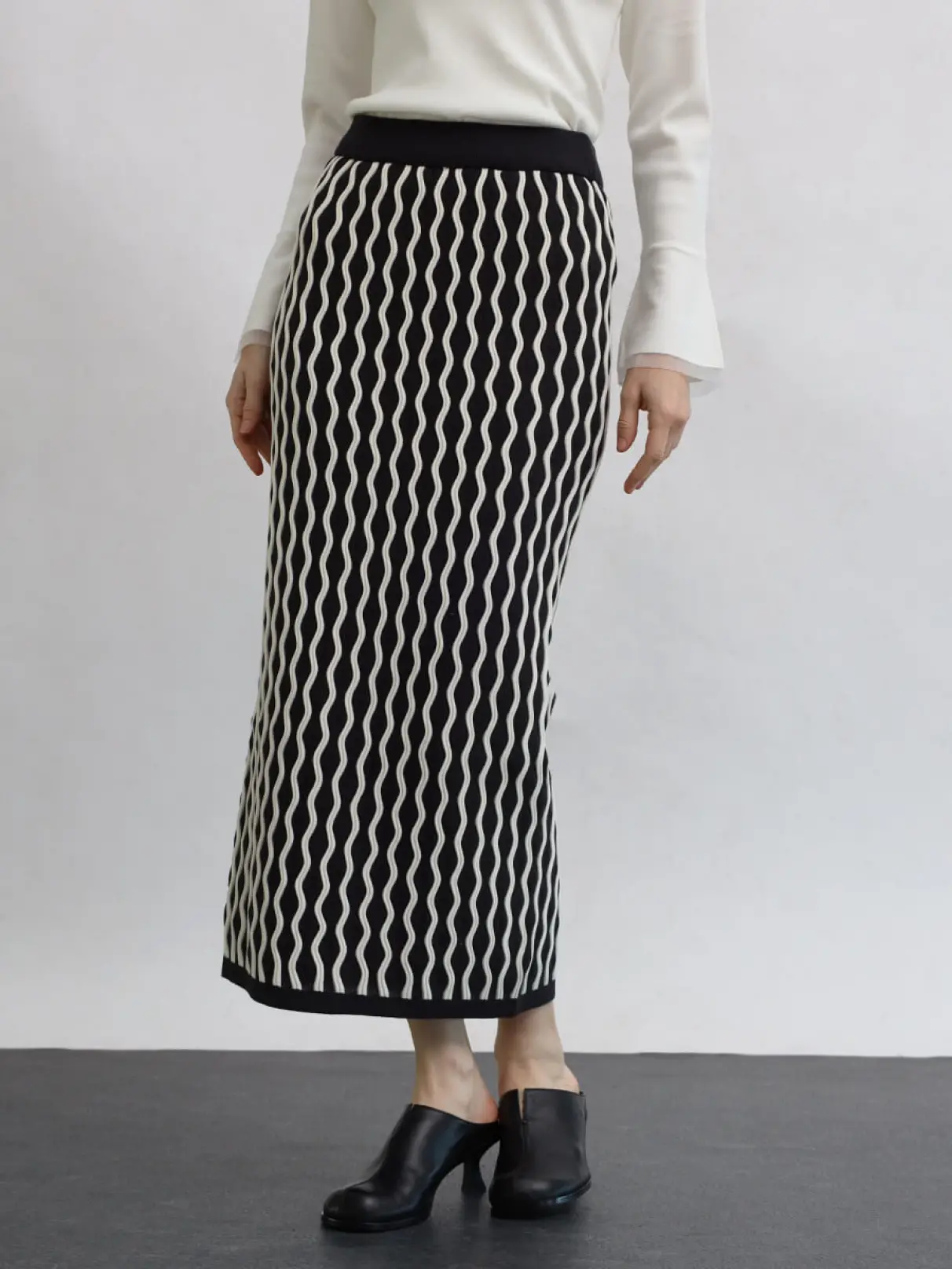 ウェーブジャガードニットスカート - Aga - Aga｜YAMADAYA STORE