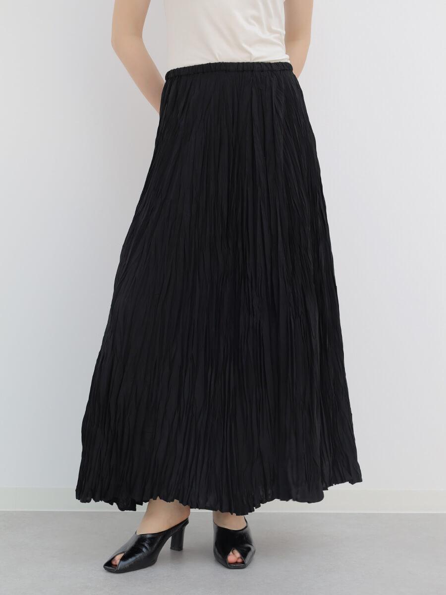 ワッシャープリーツロングスカート