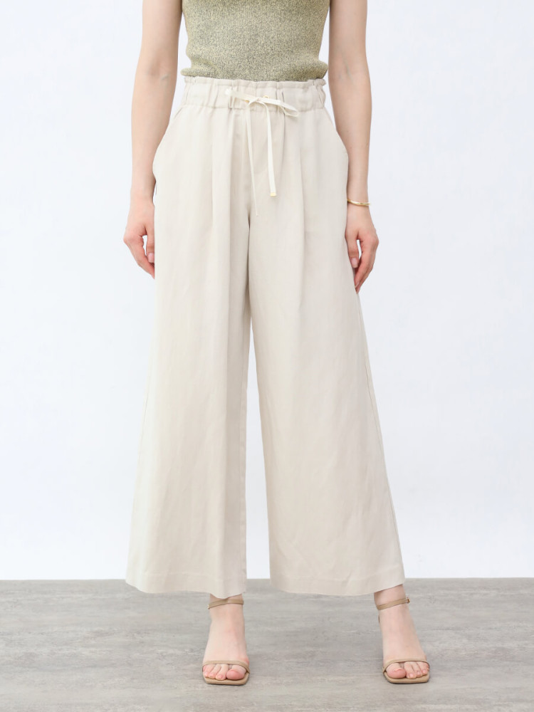 リネン混ドロストワイドパンツ - Aga - Aga｜YAMADAYA STORE 