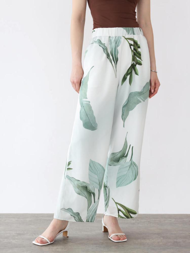 デシンリーフプリントパンツ - Aga - Aga｜YAMADAYA STORE 