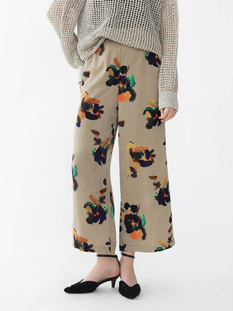 フラワーペイントワイドパンツ - Aga - Aga｜YAMADAYA STORE 
