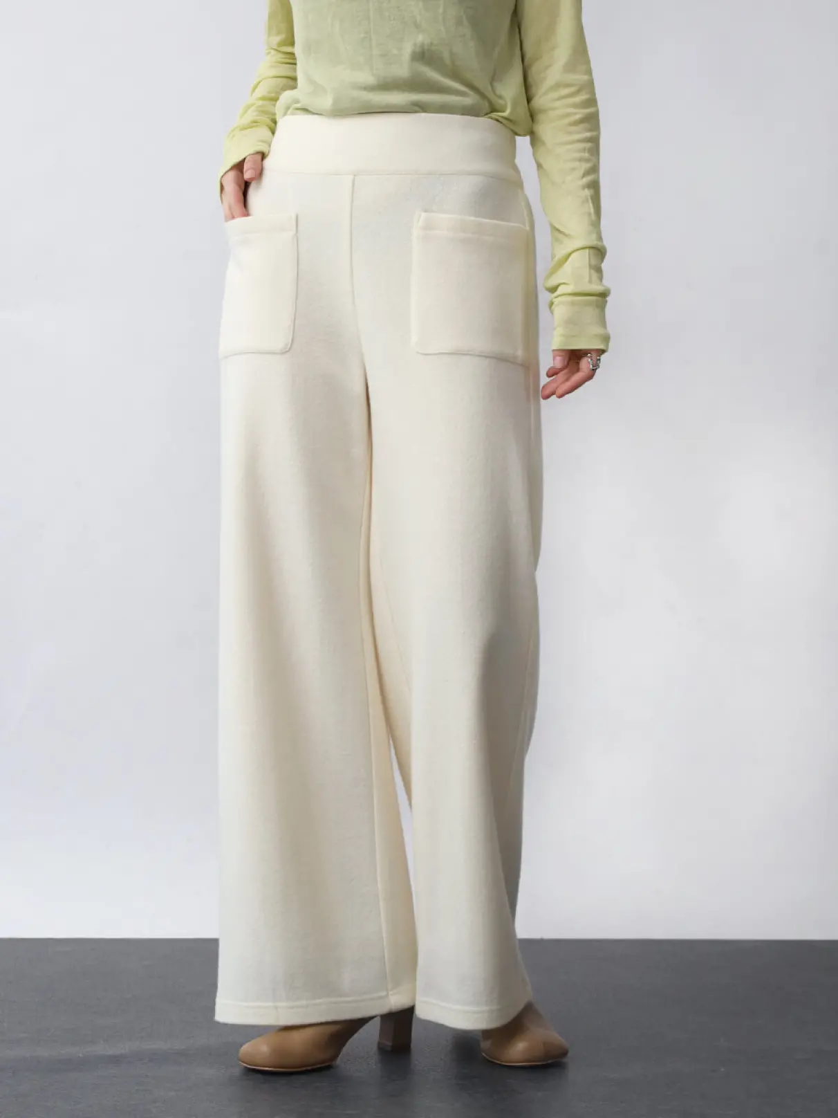 圧縮ウールジョーゼットワイドパンツ - Aga×NORITAKE - Aga｜YAMADAYA