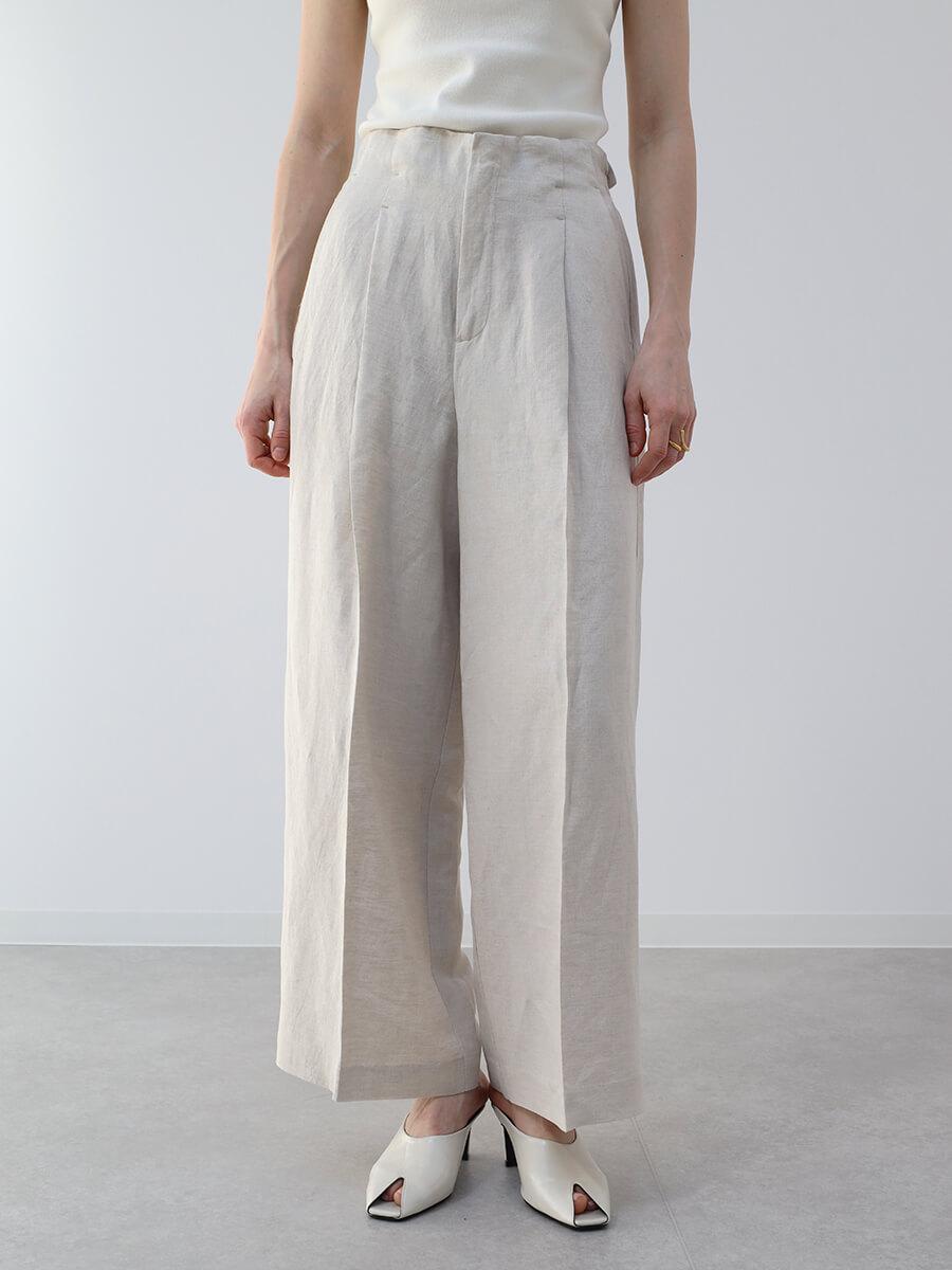 リネンミックスタックプレスパンツ