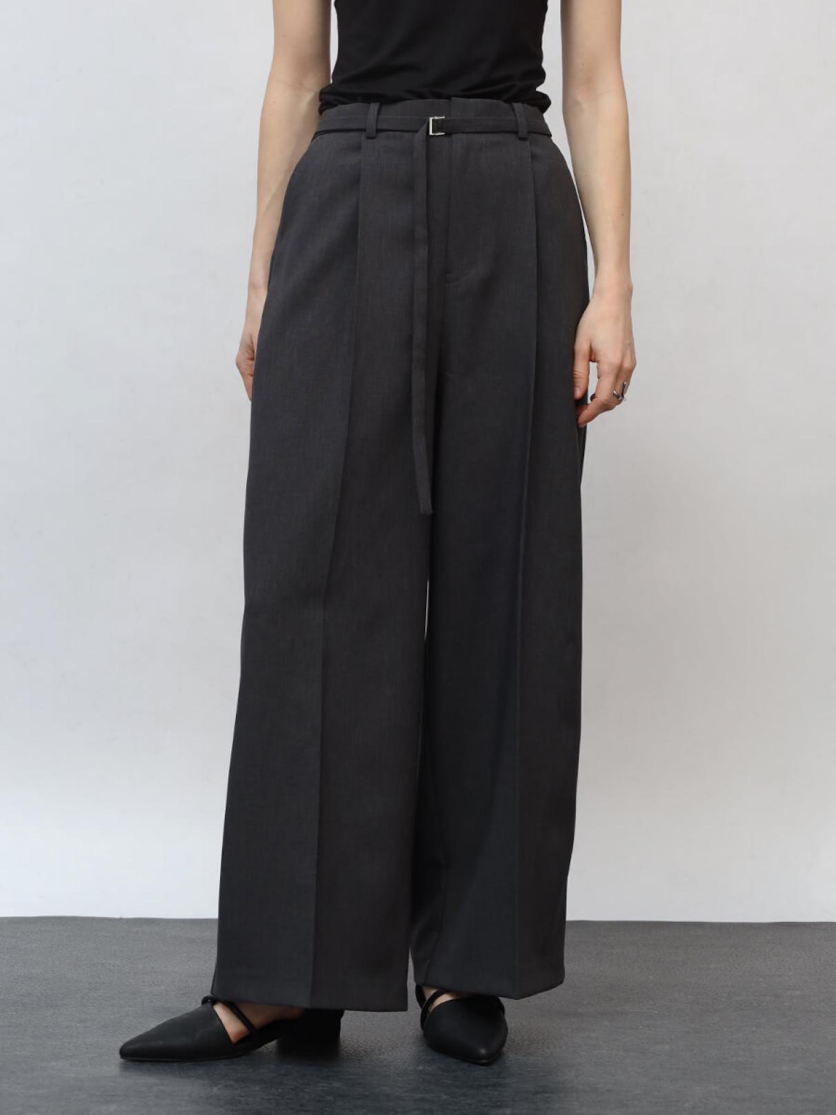 ベルト付プレスワイドパンツ - Aga - Aga｜YAMADAYA STORE