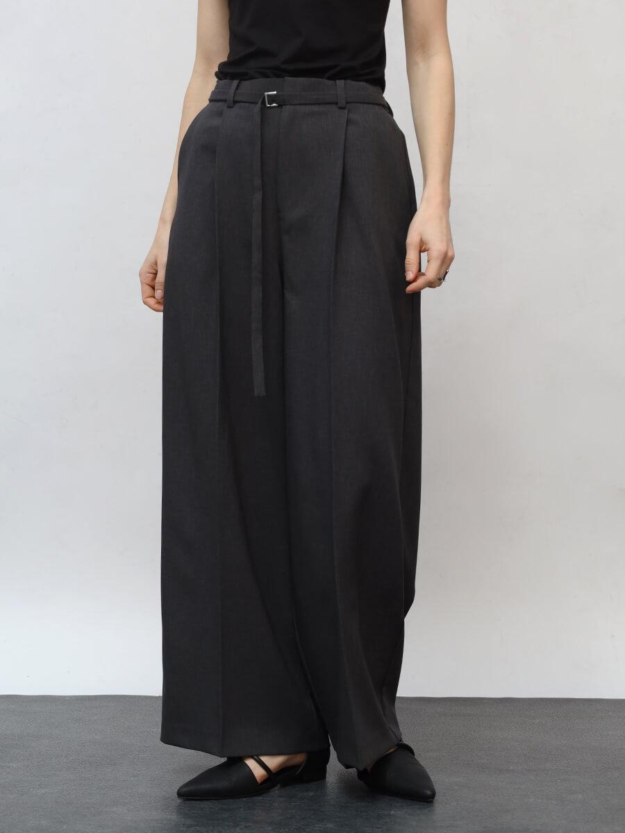 ベルト付プレスワイドパンツ - Aga - Aga｜YAMADAYA STORE