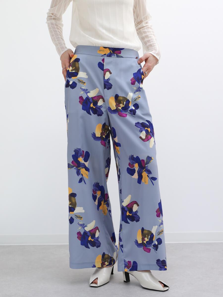フラワーペイントパンツ