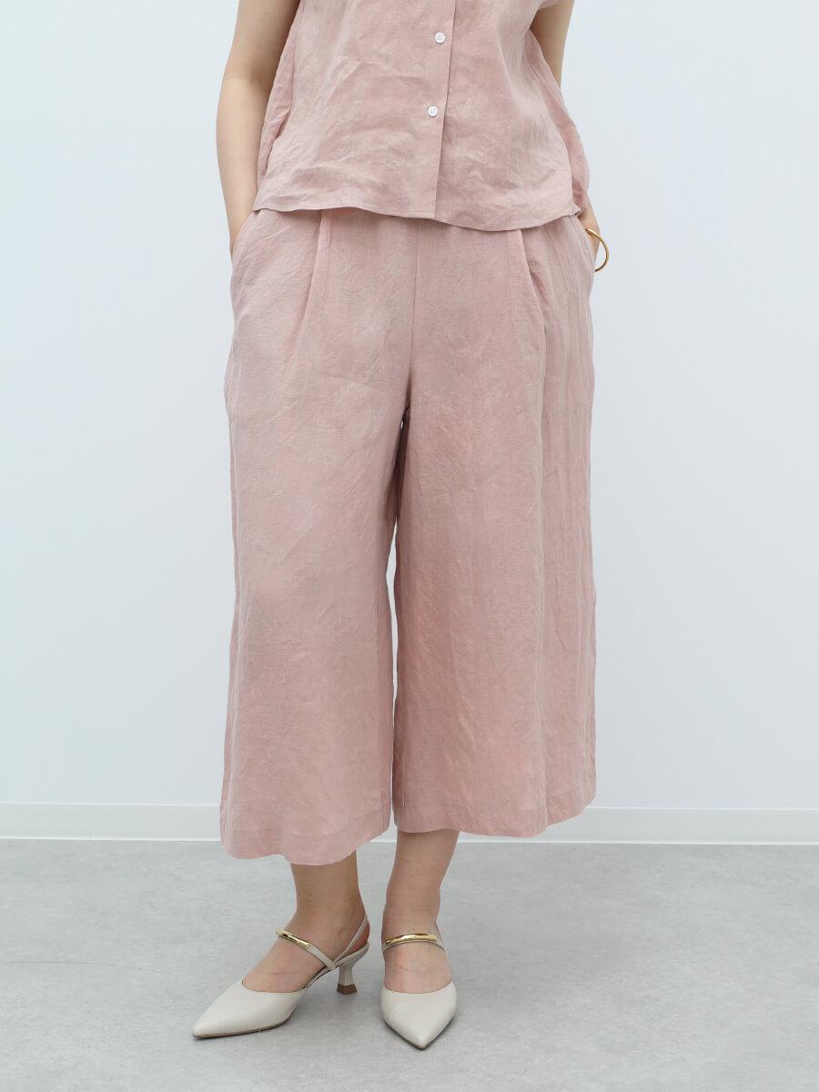 フレンチリネンキャンバスワッシャーアンクルパンツ