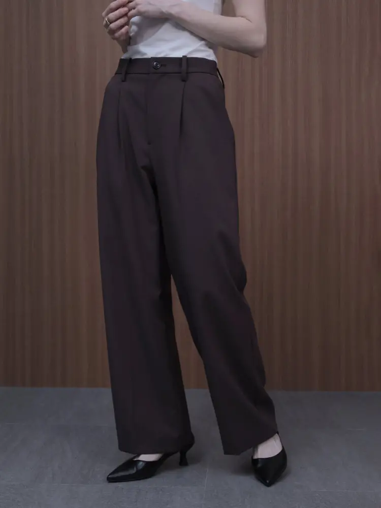 杢調ドライタッチタックワイドパンツ - Aga - Aga｜YAMADAYA STORE