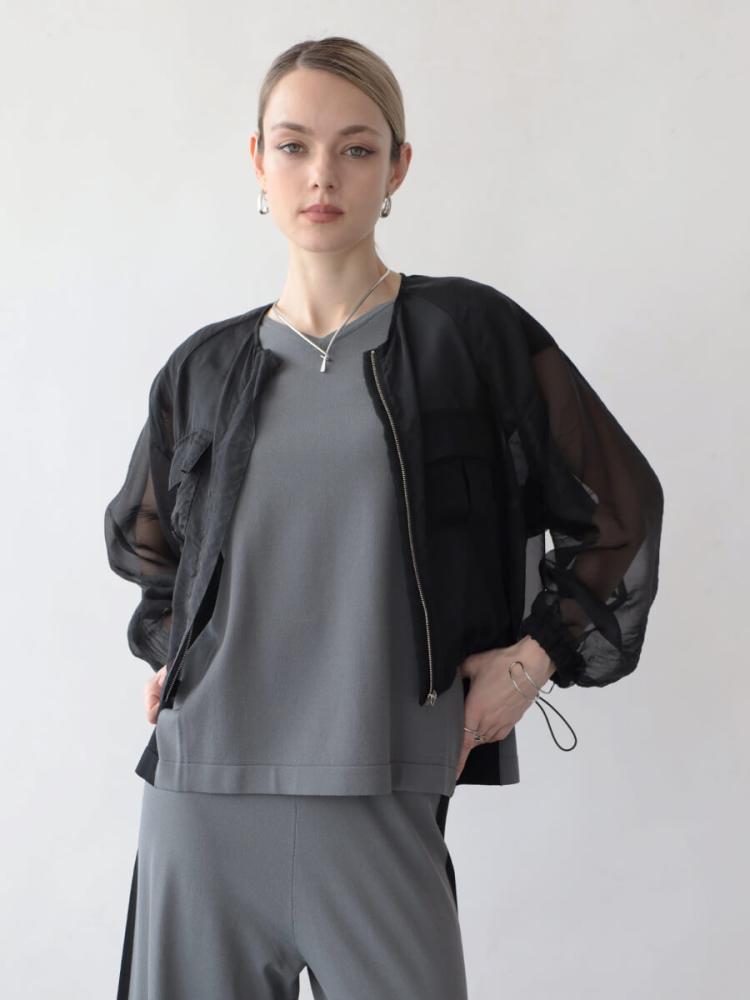 【YAMADAYA】Aga ノーカラージャケット ブラック　ビッグシルエット Agaのノーカラージャケットの商品一覧｜ファッション通販の