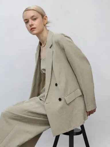 キュプラ混ダブルテーラードジャケット - Aga - Aga｜YAMADAYA STORE