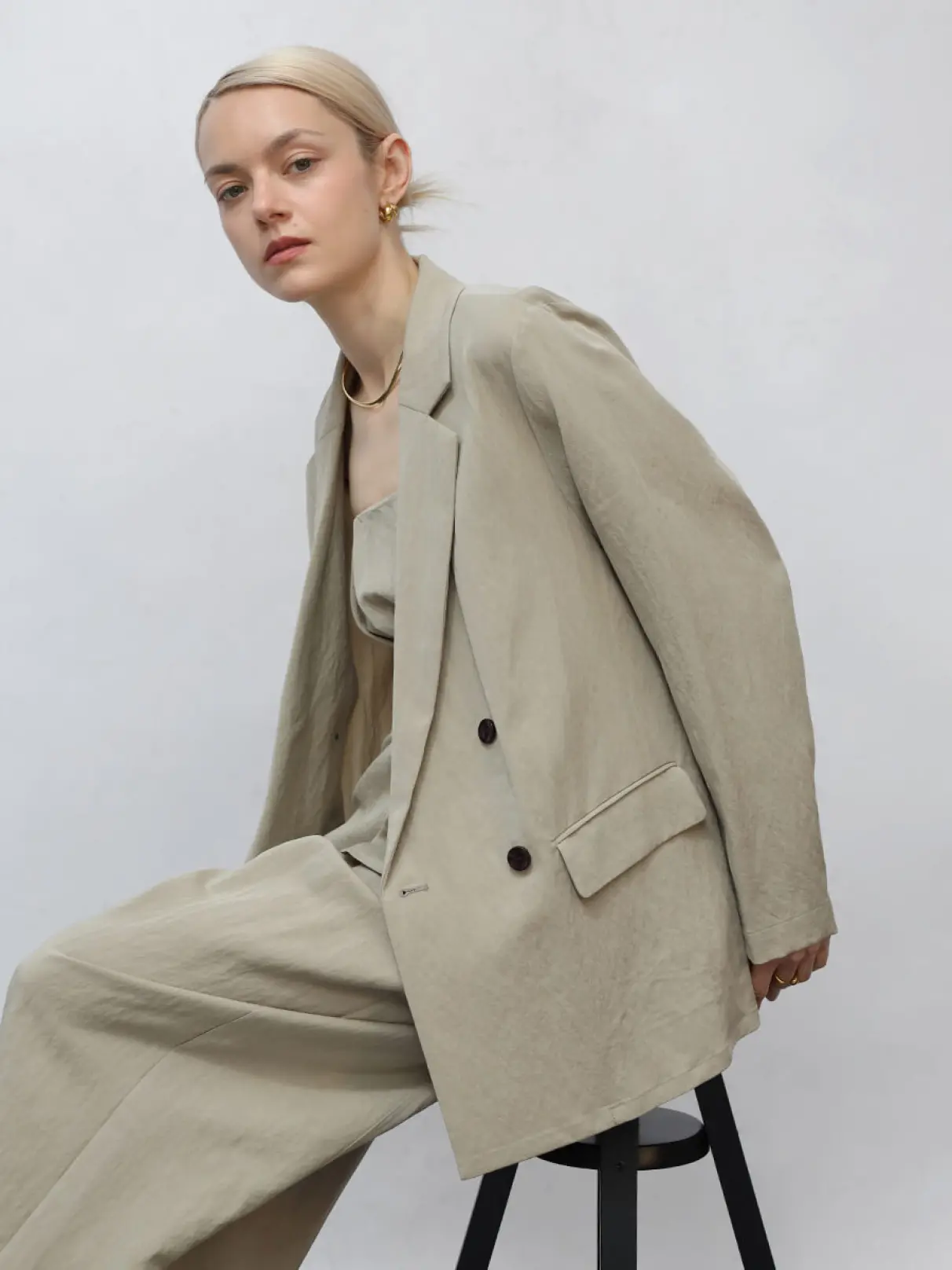 キュプラ混ダブルテーラードジャケット - Aga - Aga｜YAMADAYA STORE