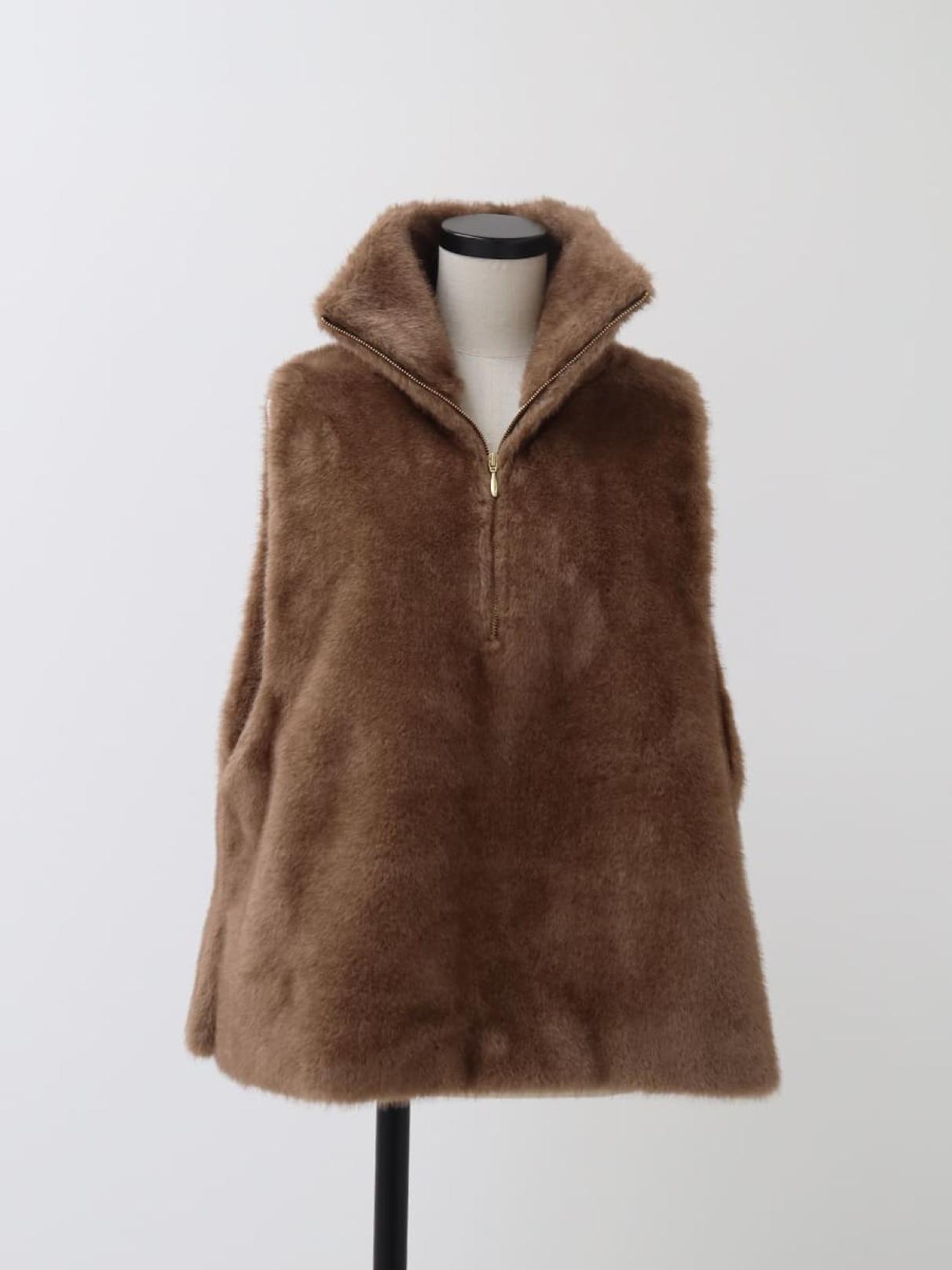 リー様 新品 アーガAgaヤマダヤ エコファーベスト ハーフジップファー