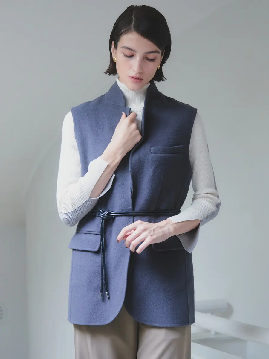 尾州】Merino Wool Short Vest - Aga - Aga｜YAMADAYA STORE
