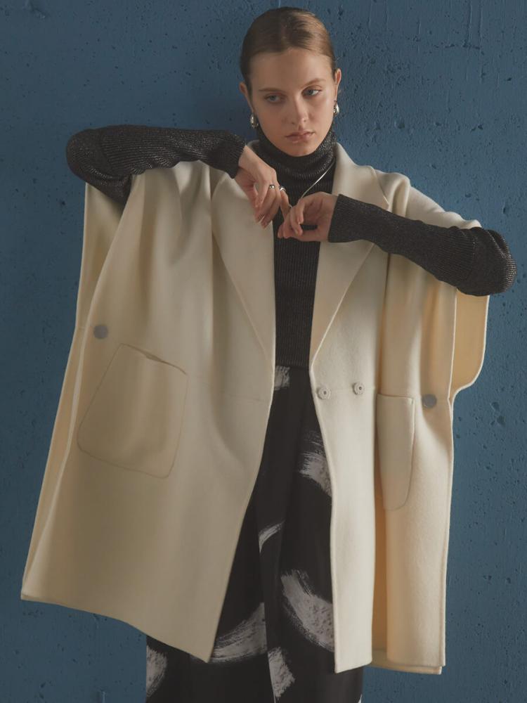 Super 140`s Double beaver Half Sleeve Gilet Coat - Aga - Aga
