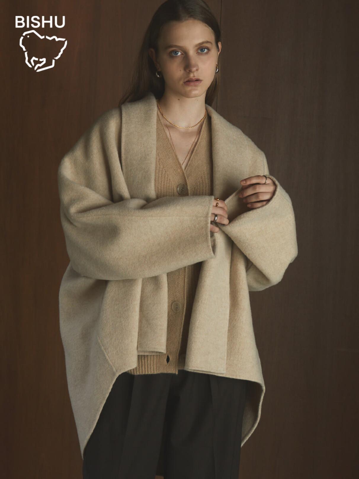 尾州】Double beaver Gown Coat - Aga - Aga｜YAMADAYA STORE