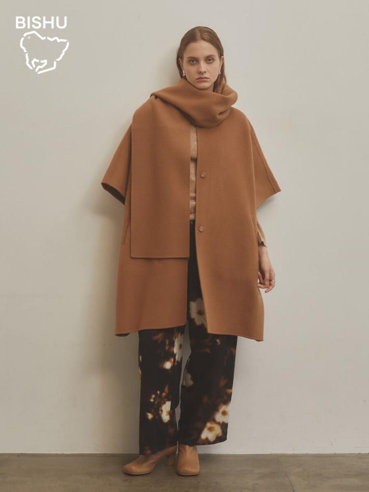 尾州】Super 140`s beaver stole Gilet Coat - Aga - Aga｜YAMADAYA STORE